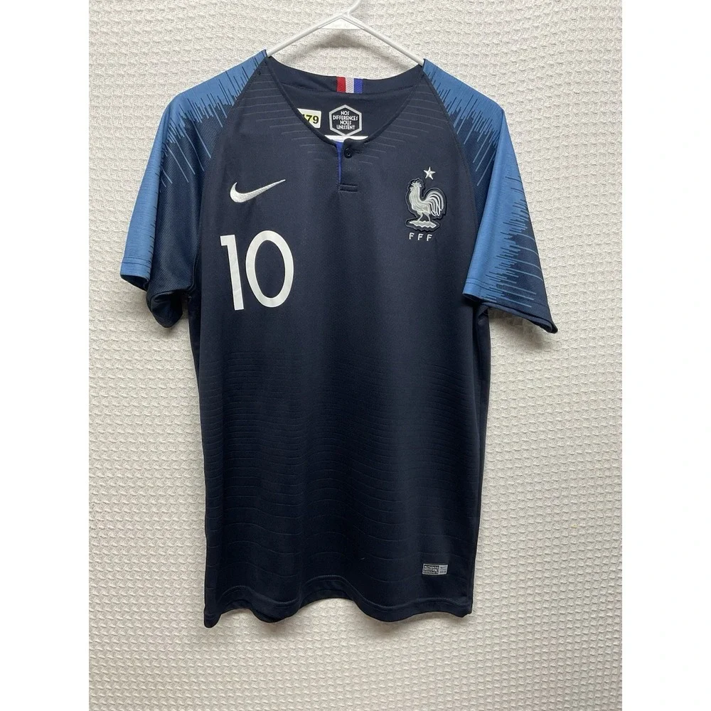 Reissue Kylian Mbappe #10 France Nike 2018 Football Shirt Soccer Jersey Men's XL